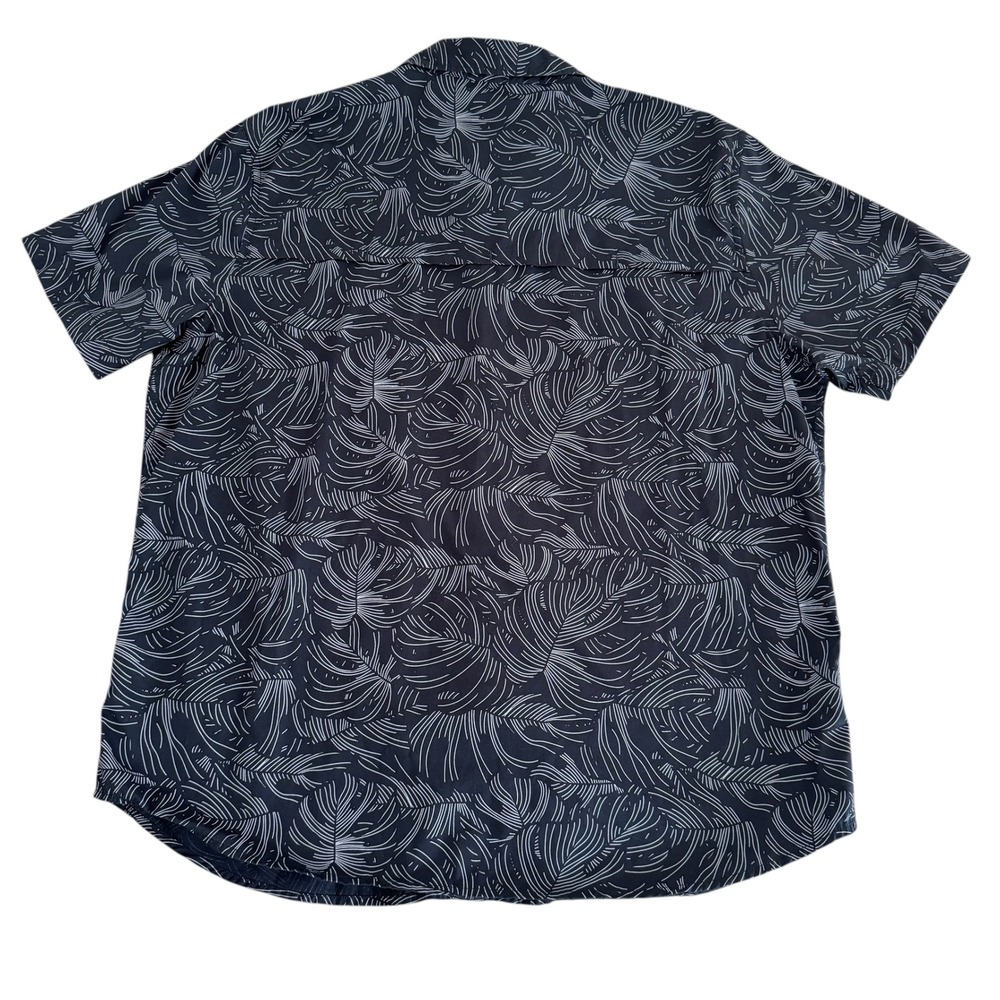 Old Ranch XL Navy Floral Ring Snap Organic Cotton Back Vents Men's Colm Shirt - Picture 2 of 10